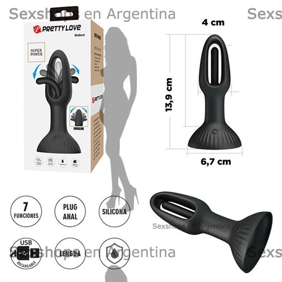 Hubert dilatador anal con estimulador con movimiento y carga USB